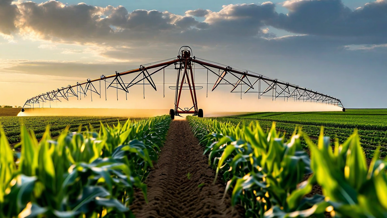 center pivot irrigation system in operation